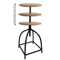 Drehhocker Set 2 Stück Barhocker Hocker Drehstuhl höhenverstellbar Liverpool Holz Metall-Gestell
