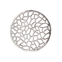 Beistelltisch Metall Dekotisch ø 40 x 46 cm rund Agadir silber Aluminium Korallen-Design