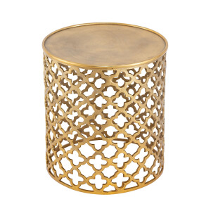 Dekotisch Metall Beistelltisch ø 40 x 45 cm rund Kairo gold Aluminium Orientalisch
