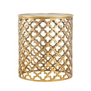 Dekotisch Metall Beistelltisch ø 40 x 45 cm rund Kairo gold Aluminium Orientalisch