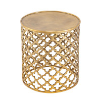 Dekotisch Metall Beistelltisch ø 40 x 45 cm rund Kairo gold Aluminium Orientalisch