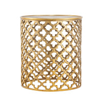 Dekotisch Metall Beistelltisch ø 40 x 45 cm rund Kairo gold Aluminium Orientalisch