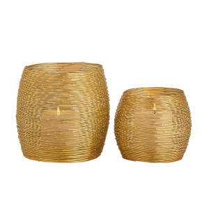 Kerzenständer Set 2-teilig Teelichthalter Windlichter Paris gold Kerzenhalter