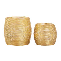 Kerzenständer Set 2-teilig Teelichthalter Windlichter Paris gold Kerzenhalter