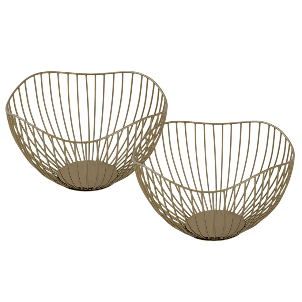Obstkorb Metall ø 25 H 14 cm Brotkorb Set 2...