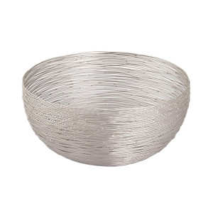 Obstkorb ø 30 cm H 13 cm Brotkorb Obstschale Metall rund silber dollce Metall Drahtstruktur