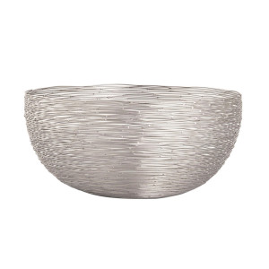 Obstkorb ø 30 cm H 13 cm Brotkorb Obstschale Metall rund silber dollce Metall Drahtstruktur