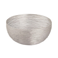 Obstkorb ø 30 cm H 13 cm Brotkorb Obstschale Metall rund silber dollce Metall Drahtstruktur