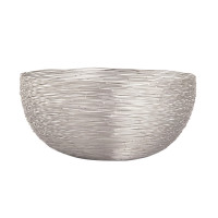 Obstkorb ø 30 cm H 13 cm Brotkorb Obstschale Metall rund silber dollce Metall Drahtstruktur
