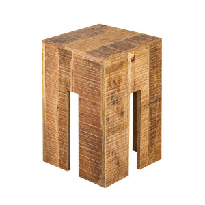 Hocker quadratisch 28 x 45 x 28 cm Blumenhocker Blumensäule Sitzhocker Beistelltisch Mangoholz