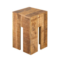 Hocker quadratisch 28 x 45 x 28 cm Blumenhocker Blumensäule Sitzhocker Beistelltisch Mangoholz