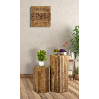 Blumensäule 27x27 H50 o. 73cm Blumen Hocker Holz Pflanzenständer Beistelltisch quadratisch Mangoholz