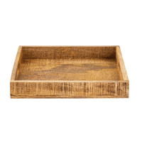 Serviertablett Holztablett 40x40cm Tablett Holz Serviertablett Deko Tablett quadratisch aus Mangohol