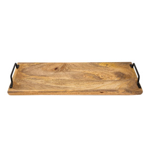 Serviertablett Holztablett Tablett Holz 50x20cm Servierbrett Deko Tablett Mangoholz massiv
