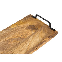 Serviertablett Holztablett Tablett Holz 50x20cm Servierbrett Deko Tablett Mangoholz massiv