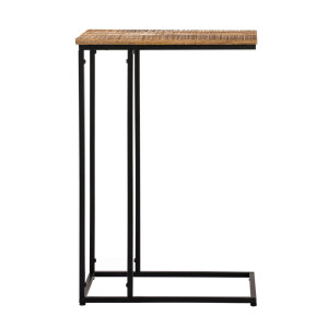 Beistelltisch Laptoptisch Holz 25x60x40cm nachhaltig Sofatisch C-Tisch Toronto Metall Gestell