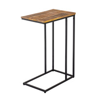 Beistelltisch Laptoptisch Holz 25x60x40cm nachhaltig Sofatisch C-Tisch Toronto Metall Gestell