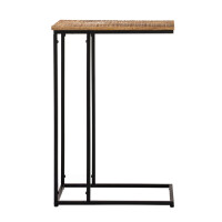 Beistelltisch Laptoptisch Holz 25x60x40cm nachhaltig Sofatisch C-Tisch Toronto Metall Gestell