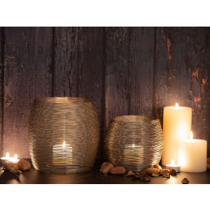 Teelichthalter 12-teilig Set 2 x 6 VE Windlichter Kerzenständer Paris silber Kerzenhalter