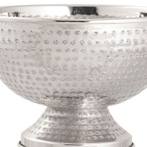 Flaschenkühler Weinkühler 4-teilig Metall ø 29 cm Sektkühler rund silber Eiskühler Champagner