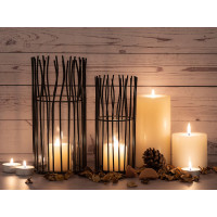 Windlicht 8-teilig Set 2 x 4 VE Kerzenhalter Teelichthalter Loft schwarz Kerzenständer