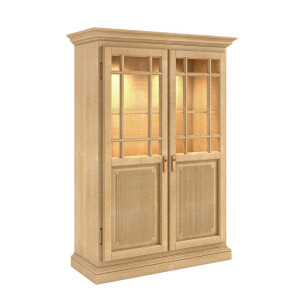 Vitrine Highboard Büfett 2-türig Duett B 112 H 160 cm Pinie karamell massiv