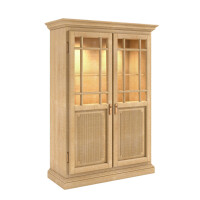 Vitrine Highboard Büfett 2-türig Duett B 112 H 160 cm Pinie karamell massiv
