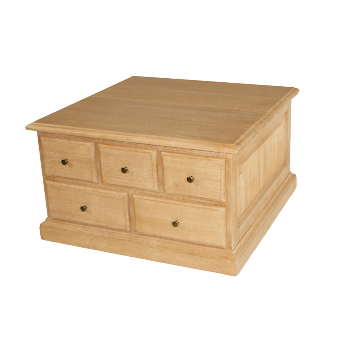 Truhen-Couchtisch Truhe 89 x 89 cm mit 5 Schubkästen Pi