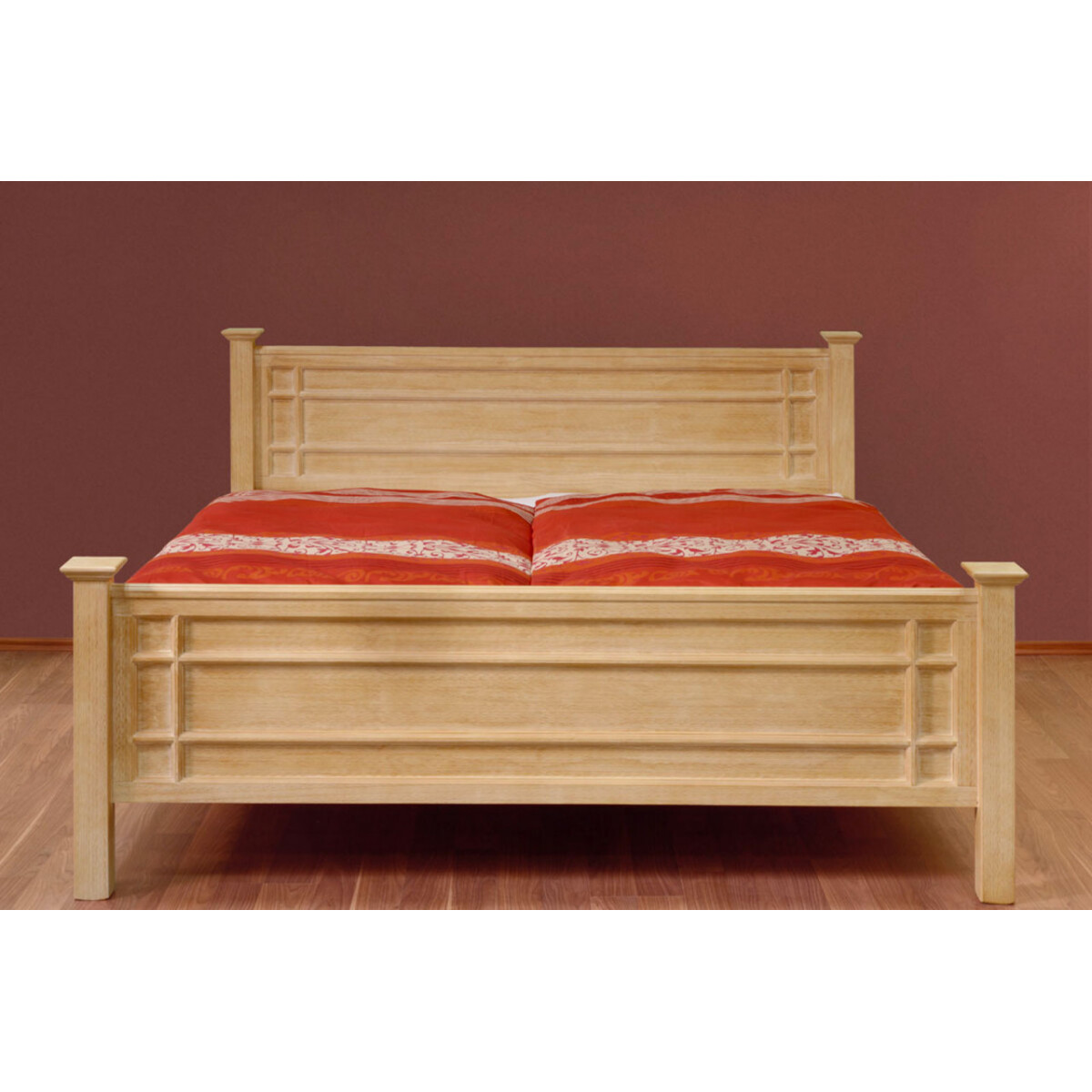 Bett Massivholz Duett 200 x 200 cm Pinie karamell