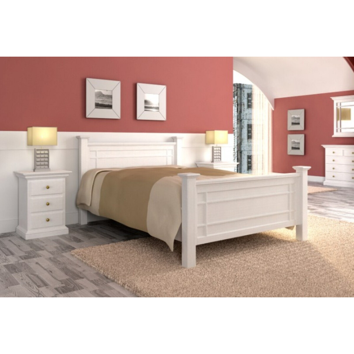 Bett Massivholz Duett 140 x 200 cm Pinie lipizano
