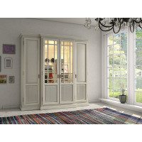 Vitrine Wohnwand 4-türig Duett 214 x 212 cm Pinie massiv