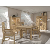Esszimmerstuhl Chalet mit Holzsitz - 2 Kreuzen an der Lehne und losem Sitzkissen Pinie massiv