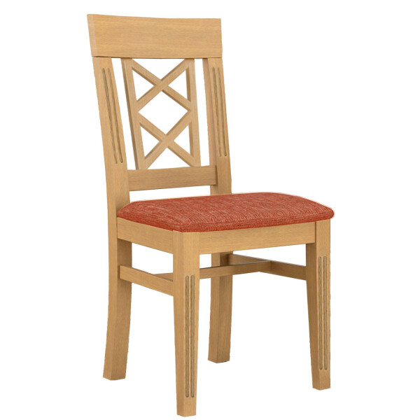 Esszimmer-Stuhl mit Festpolsterkissen Chalet Pinie karamell massiv