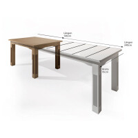 Esstisch 180x95 cm Duett feste Platte 2 Auszügen a. 50 cm Pinie karamell  massiv