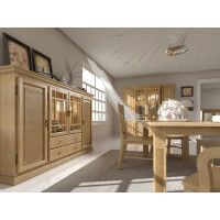 Hochanrichte Highboard Duett B 210 H 136 cm 2 Schubladen 4 Türen Pinie  karamell massiv
