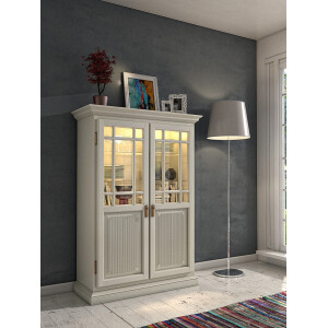 Vitrine Highboard Büfett 2-türig Duett B 112 H 160 cm Pinie lipizano massiv