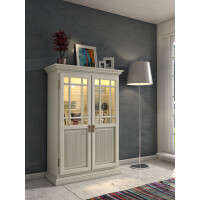 Vitrine Highboard Büfett 2-türig Duett B 112 H 160 cm Pinie lipizano massiv