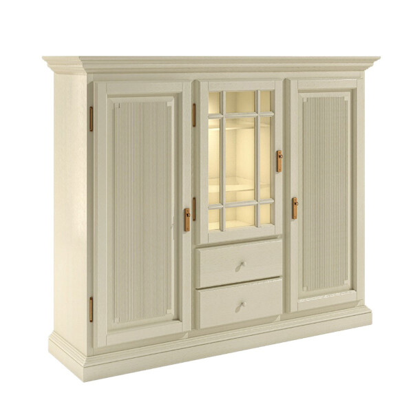 Highboard Hochanrichte Duett B 162 H 136 cm 3 Türen 2 Schubladen Pinie lipizano massiv