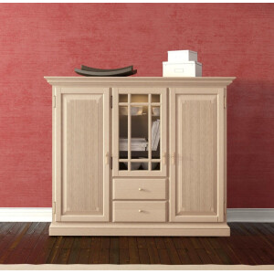 Highboard Hochanrichte Duett B 162 H 136 cm 3 Türen 2 Schubladen Pinie lipizano massiv