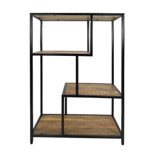 Stand Regal Bücher Regal Raumteiler Bücherbord 75 x 115 x 36 cm Liverpool Metall-Gestell schwarz