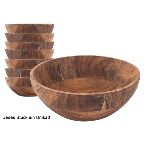 Holzschale Deko Schale Masterbox 8-teilig 20 o. 25cm lebensmittelecht Akazie massiv