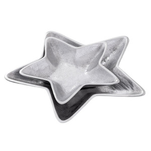 Dekoschalen Stern 12x 2er Set Masterbox Starlight silber Weihnachtsdeko Aluminium