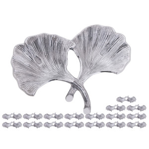 Dekoschale Schale Masterbox 18-teilig Aluminium Ginkgo 2 Blatt silber Blattschale