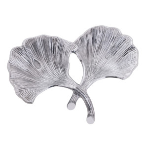 Dekoschale Schale Masterbox 18-teilig Aluminium Ginkgo 2 Blatt silber Blattschale