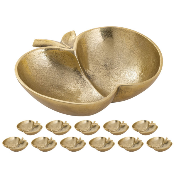Apfel Schale Dekoschale Masterbox 12-teilig Apple gold Aluminium