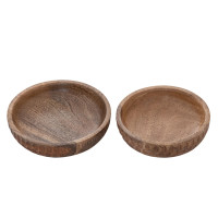 Holzschale Masterbox 16x 2er Set ø15/17cm Dekoschale Tik & Tok rund Mangoholz