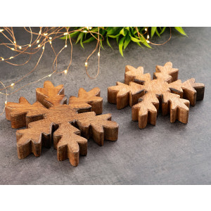Holzfiguren Schneeflocke 24x 2er Set Masterbox Dekofigur 18x18cm Weihnachtsdekoration