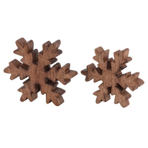 Holzfiguren Schneeflocke 24x 2er Set Masterbox Dekofigur 18x18cm Weihnachtsdekoration