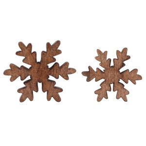 Holzfiguren Schneeflocke 24x 2er Set Masterbox Dekofigur 18x18cm Weihnachtsdekoration