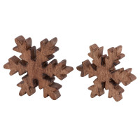 Holzfiguren Schneeflocke 24x 2er Set Masterbox Dekofigur 18x18cm Weihnachtsdekoration
